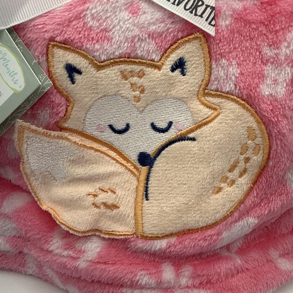 Le Bebe Favorite Baby Blanket Pink Lovey  Security Fox Mushroom NWT - Picture 3 of 5